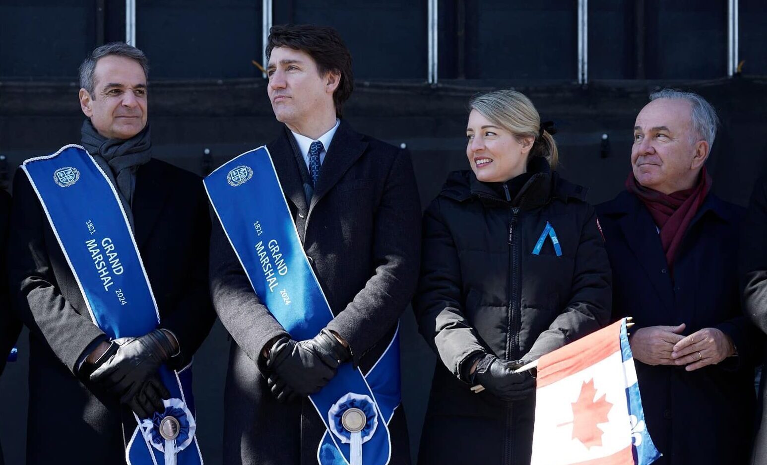 Στην παρέλαση συλλόγων της Ελληνικής Κοινότητας Μείζονος Μόντρεαλ, με τον Πρωθυπουργό Κυριάκο Μητσοτάκη και τον Πρωθυπουργό του Καναδά